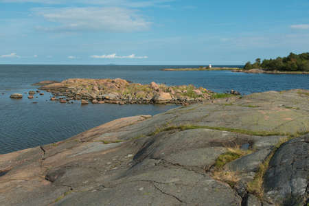 Swedish east coast with smooth polished granite rocks. の写真素材