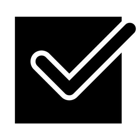 Black check mark icon. Tick symbol in black color, vector illustration.のイラスト素材