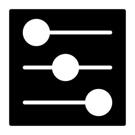 Equalizer icon. Drop shadow silhouette symbol. Preferences switcher. Music studio mixer console. Sound level control. Vector isolated illustrationのイラスト素材