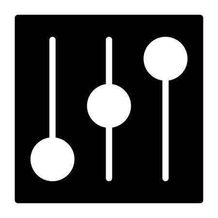 Equalizer icon. Drop shadow silhouette symbol. Preferences switcher. Music studio mixer console. Sound level control. Vector isolated illustrationのイラスト素材