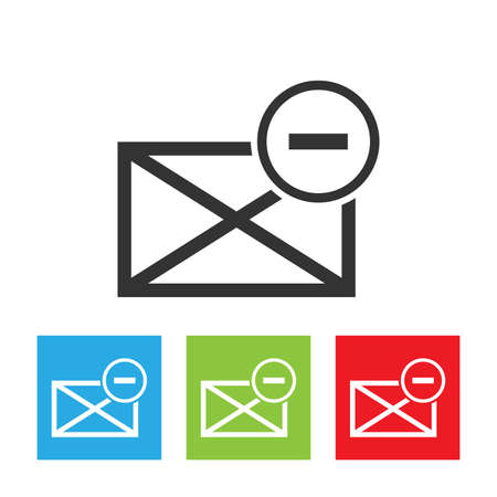 Spam mail icon envelope. Picture of envelope with spam symbol isolated on a white background. Flat vector illustration.のイラスト素材
