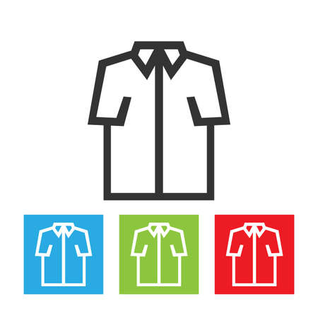 Shirt icon. Simple abstract logo of shirt with short sleeves on white background. Flat vector illustration.のイラスト素材