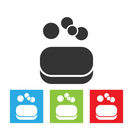 Soap icon. Simple abstrect logo of soap on white background. Flat vector illustration.のイラスト素材