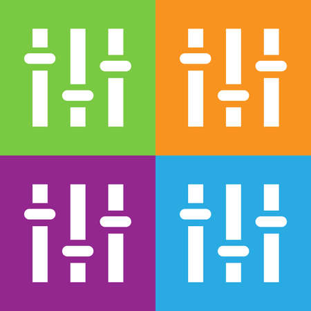 Equalizer icon. Simple logo of equalizer on white background. Flat vector illustration.のイラスト素材
