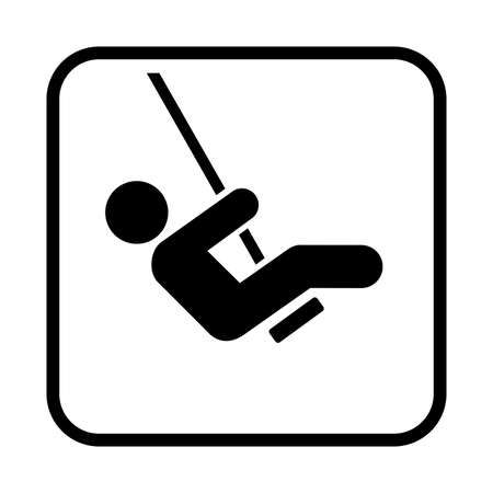 Swinging icon. Flat vector illustration isolated on white background.のイラスト素材