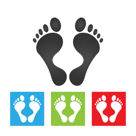 Footprint icon. Simple logo of footprint on white background. Flat vector illustration.のイラスト素材