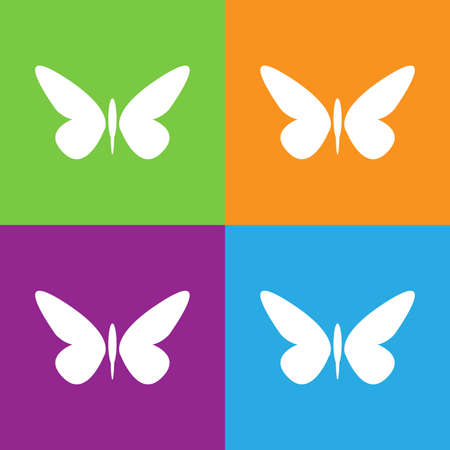 Butterfly icon. Simple logo of butterfly on white background. Flat vector illustration.のイラスト素材