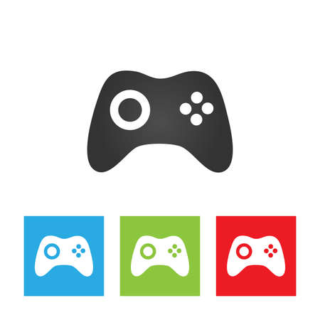 Joystick icon. Simple abstract logo of game joystick on white background. Flat vector illustration.