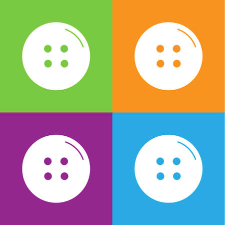Cloth button icon. Simple logo of clothing button isolated on white background. Flat vector...