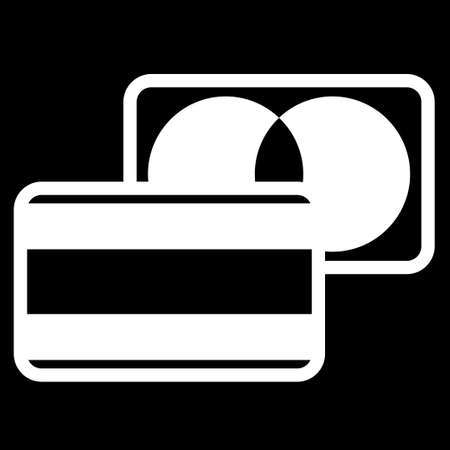 Credit card icon. Credit card logo isolated on black background. Flat vector illustration.のイラスト素材