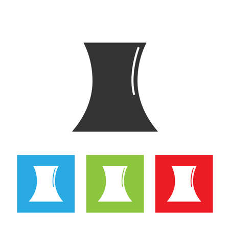 Cooling tower icon. Simple logo of cooling tower on white background. Flat vector illustration.のイラスト素材