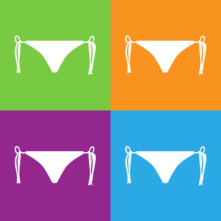 Bikini icon. Simple logo of bikini isolated on white background. Flat vector illustration.のイラスト素材