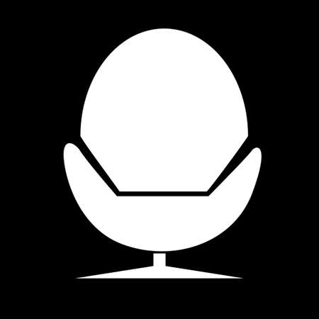 Chair icon. Simple logo of chair on black background. Flat vector illustration.のイラスト素材