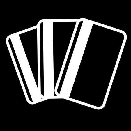 Credit card icon. Credit card logo isolated on black background. Flat vector illustration.のイラスト素材