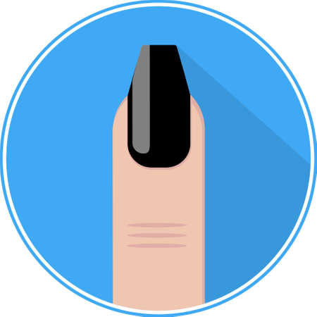 Nail icon. Black ingernail vector. Nail flat logo.のイラスト素材