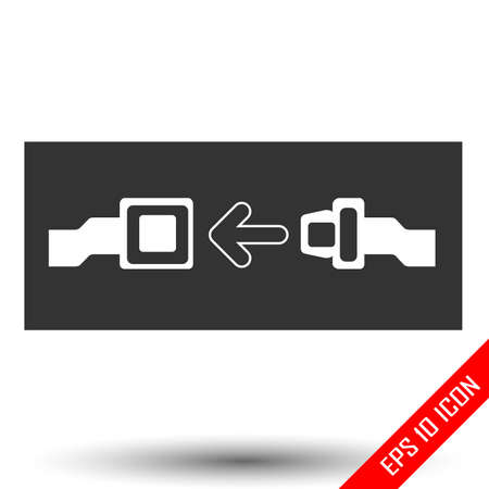 Seat belt icon. Seat belt flat logo isolated on white background. Vector illustration.のイラスト素材