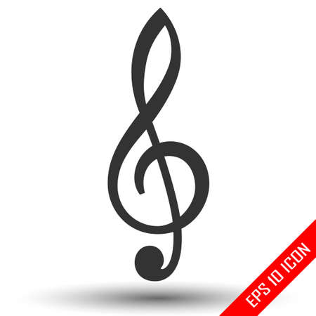 Note icon. Music note logo. Note symbol isolated on white background. Note picture. Vector illustration.のイラスト素材