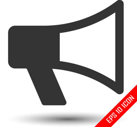 Loudspeaker icon, vector flat logo of loudspeaker. loudspeaker illustration isolated on white background.のイラスト素材