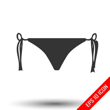 Bikini icon. Simple flat logo of bikini isolated on white background. Vector illustration.のイラスト素材