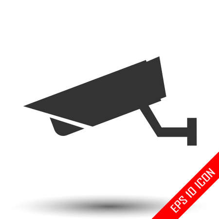 Video surveillance icon. Simple flat logo of video surveillance eclipse on white background. Vector illustration.のイラスト素材