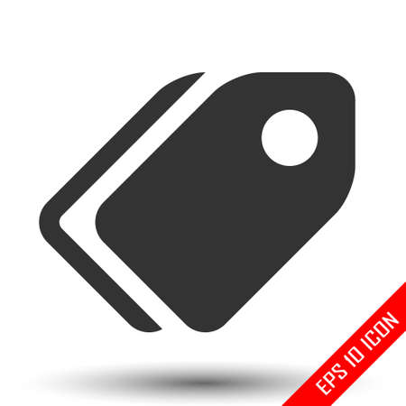 Price tag icon. Simple flat logo of price tag on white background. Vector illustration.のイラスト素材