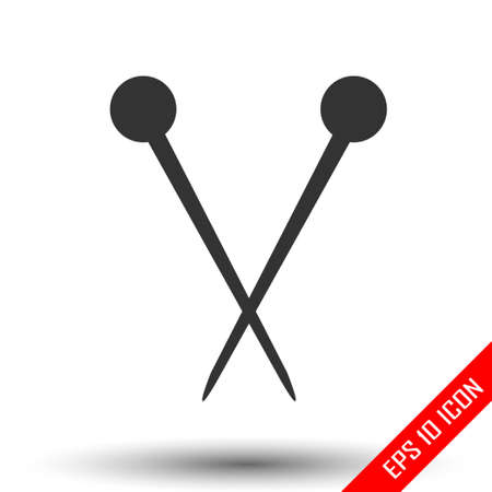 Hair pins icon. Simple flat logo of hair pins isolated on white background. Vector illustration.のイラスト素材