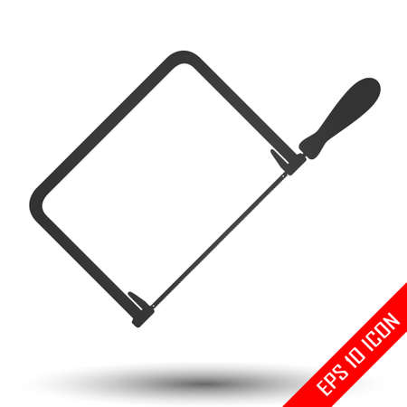 Handaw icon. Simple flat logo of handsaw on white background. Vector illustration.のイラスト素材