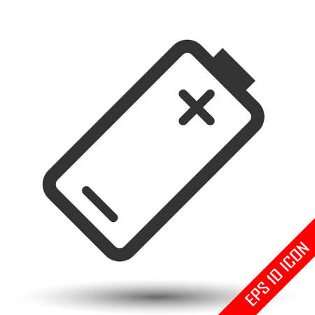 Battery icon. Simple flat logo of battery on white background. Vector illustration.のイラスト素材