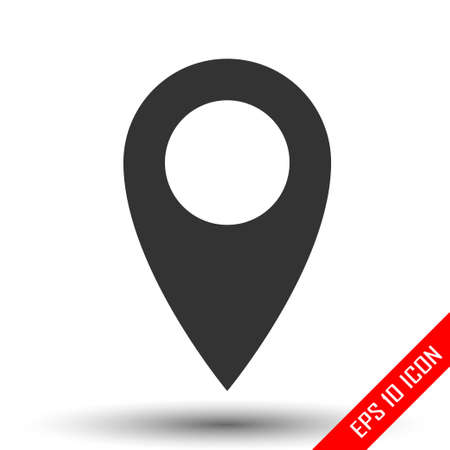 Location icon. Simple flat logo of location sign on white background. Vector illustration.のイラスト素材