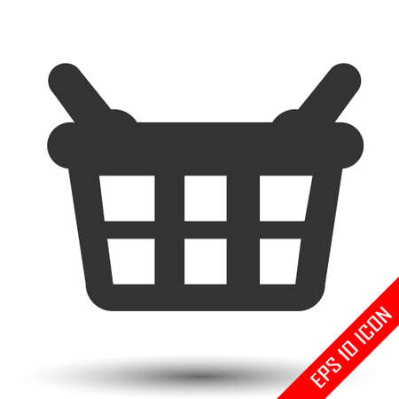 Shopping basket icon. Shopping basket sign. Simple flat logo of basket for shopping on white background. Vector illustration.のイラスト素材
