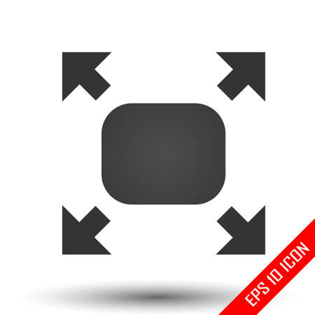 Fullscreen sign icon. Simple flat logo of fullscreen sign on white background. Vector illustration.のイラスト素材