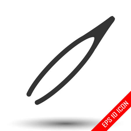 Tweezers icon. Simple flat logo of tweezers on white background. Vector illustration.のイラスト素材