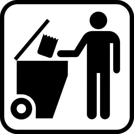 Trash bin on a wheels or Garbage bin on a wheels vector icon illustration.のイラスト素材