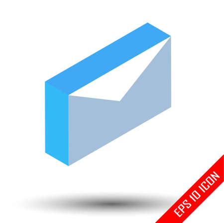 Isometric envelope icon. Envelope sign. Simple flat logo of isometric mail on white background. Flat isometric design, vector illustration.のイラスト素材