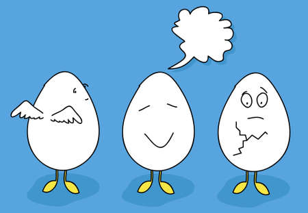 Eggs easter animated with emotionsのイラスト素材