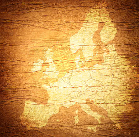 Europe map-grunge artworkの写真素材