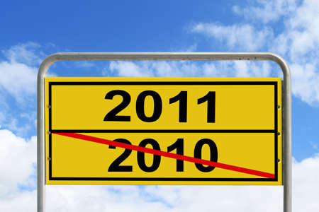 2010 next 2011 road signの写真素材