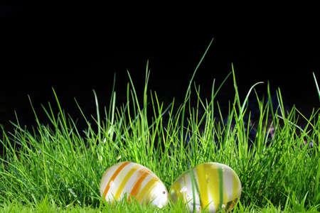 close-up of colorful easter eggs