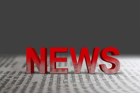 red news word on newspaperの写真素材