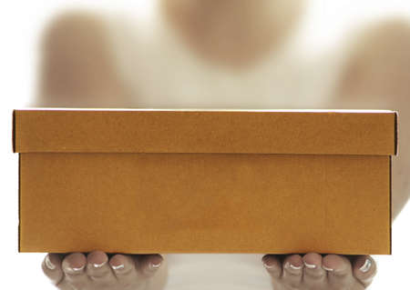 a brown box close up shotの写真素材