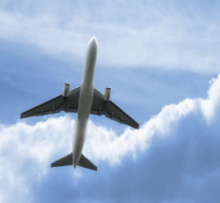airplane on the blue sky