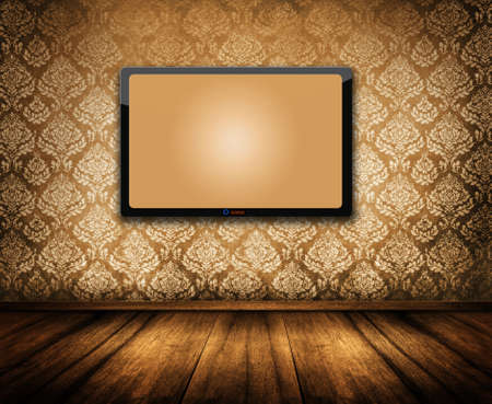 old grunge interior with lcd