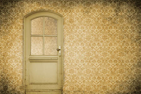 wall with old door の写真素材