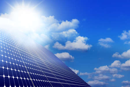 Solar panel against blue sky
