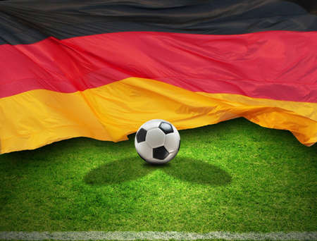 soccer ball and germans flagの写真素材