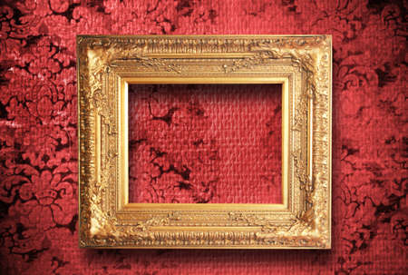 old wall with frameの写真素材