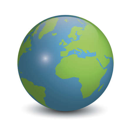 Illustrated earth globeのイラスト素材