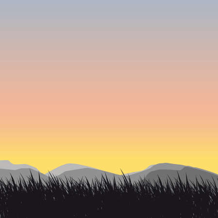grass silhouette backgroundのイラスト素材