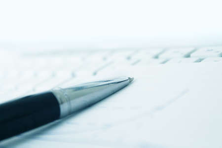 pen with keyboardの写真素材