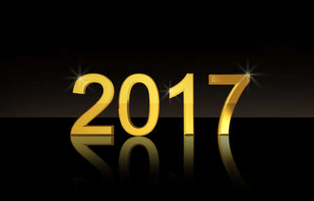 2017 3d rendering number on black backgroundの写真素材